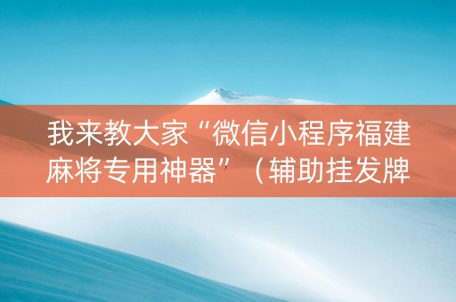 我来教大家“微信小程序福建麻将专用神器”（辅助挂发牌规律)