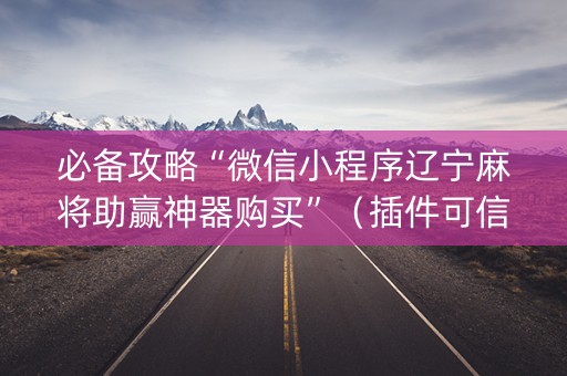 必备攻略“微信小程序辽宁麻将助赢神器购买”（插件可信吗)
