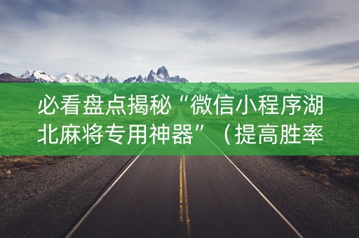 必看盘点揭秘“微信小程序湖北麻将专用神器”（提高胜率软件)