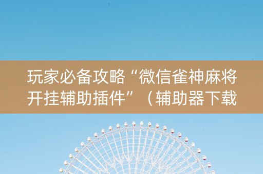 玩家必备攻略“微信雀神麻将开挂辅助插件”（辅助器下载)