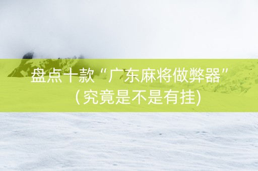 盘点十款“广东麻将做弊器”（究竟是不是有挂)