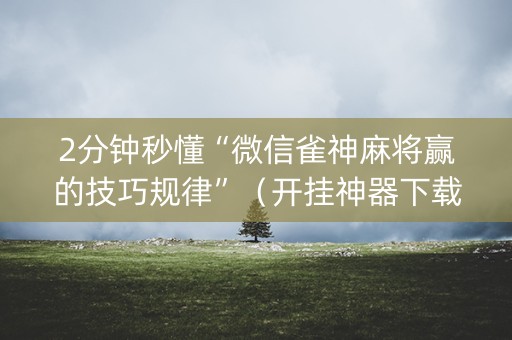 2分钟秒懂“微信雀神麻将赢的技巧规律”（开挂神器下载)