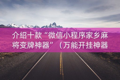 介绍十款“微信小程序家乡麻将变牌神器”（万能开挂神器)