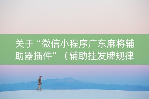 关于“微信小程序广东麻将辅助器插件”（辅助挂发牌规律)