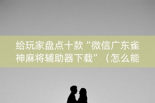 给玩家盘点十款“微信广东雀神麻将辅助器下载”（怎么能调好牌)