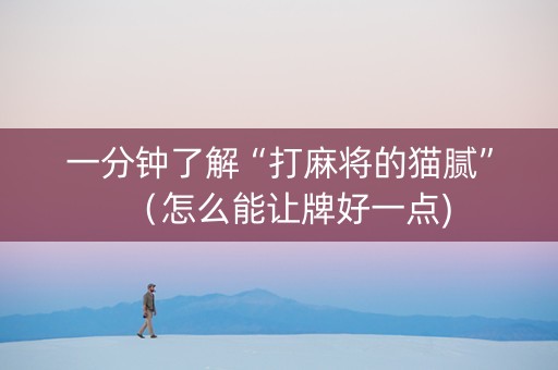 一分钟了解“打麻将的猫腻”（怎么能让牌好一点)