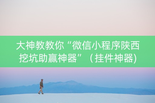 大神教教你“微信小程序陕西挖坑助赢神器”（挂件神器)