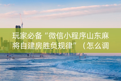 玩家必备“微信小程序山东麻将自建房胜负规律”（怎么调胜率)