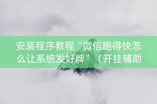 安装程序教程“微信跑得快怎么让系统发好牌”（开挂辅助器插件)