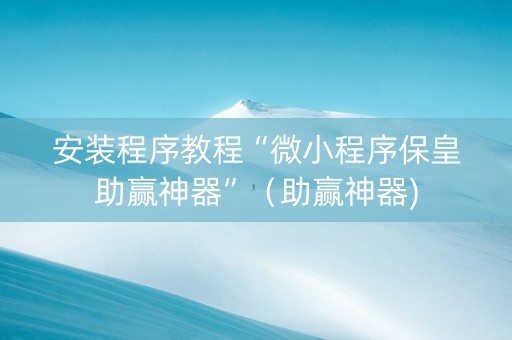 安装程序教程“微小程序保皇助赢神器”（助赢神器)