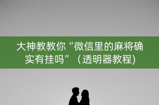 大神教教你“微信里的麻将确实有挂吗”（透明器教程)