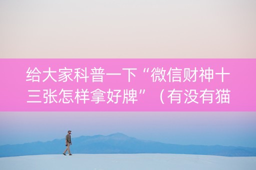 给大家科普一下“微信财神十三张怎样拿好牌”（有没有猫腻)