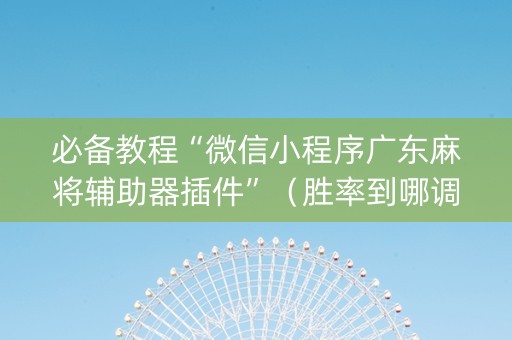 必备教程“微信小程序广东麻将辅助器插件”（胜率到哪调)