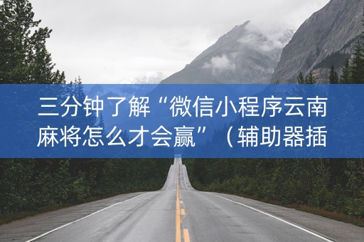 三分钟了解“微信小程序云南麻将怎么才会赢”（辅助器插件)