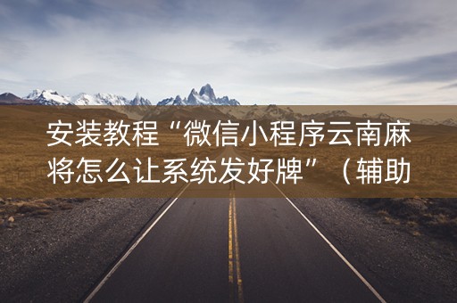 安装教程“微信小程序云南麻将怎么让系统发好牌”（辅助器通用版)
