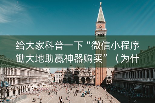 给大家科普一下“微信小程序锄大地助赢神器购买”（为什么有人一直赢)