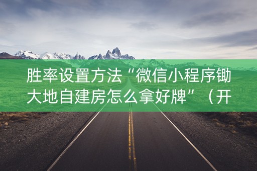 胜率设置方法“微信小程序锄大地自建房怎么拿好牌”（开挂辅助器脚本)