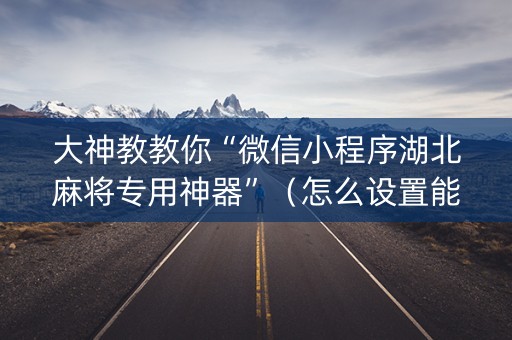 大神教教你“微信小程序湖北麻将专用神器”（怎么设置能有好牌)