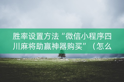 胜率设置方法“微信小程序四川麻将助赢神器购买”（怎么控制输赢)