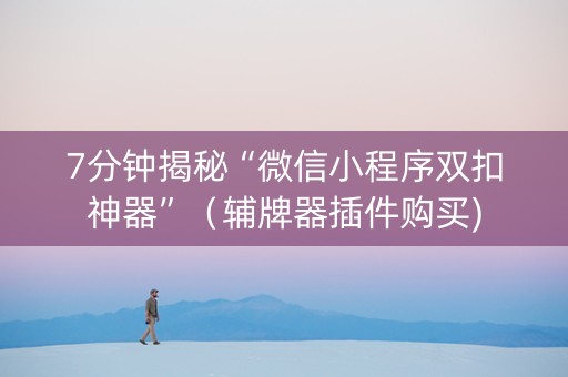 7分钟揭秘“微信小程序双扣神器”（辅牌器插件购买)