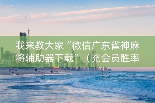 我来教大家“微信广东雀神麻将辅助器下载”（充会员胜率高)
