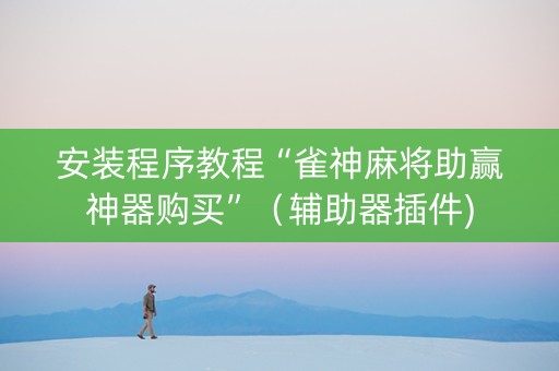 安装程序教程“雀神麻将助赢神器购买”（辅助器插件)