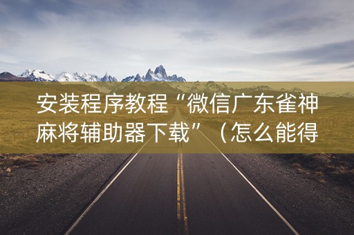 安装程序教程“微信广东雀神麻将辅助器下载”（怎么能得到好牌)