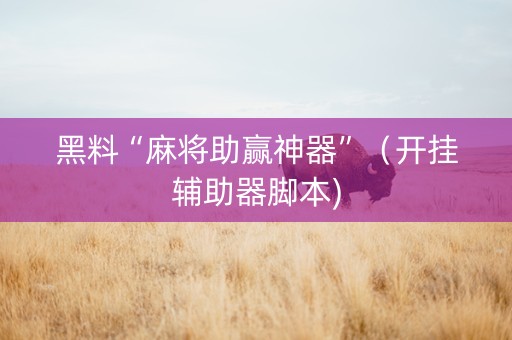 黑料“麻将助赢神器”（开挂辅助器脚本)