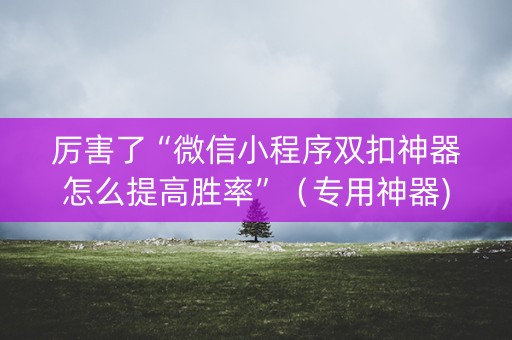 厉害了“微信小程序双扣神器怎么提高胜率”（专用神器)