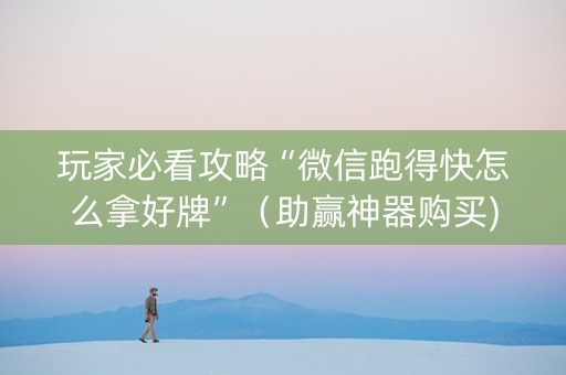 玩家必看攻略“微信跑得快怎么拿好牌”（助赢神器购买)