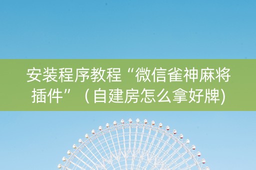 安装程序教程“微信雀神麻将插件”（自建房怎么拿好牌)