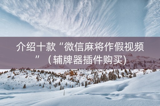 介绍十款“微信麻将作假视频”（辅牌器插件购买)