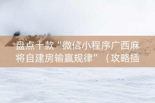 盘点十款“微信小程序广西麻将自建房输赢规律”（攻略插件)