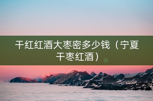 干红红酒大枣密多少钱（宁夏干枣红酒）