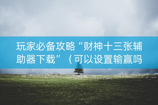 玩家必备攻略“财神十三张辅助器下载”（可以设置输赢吗)