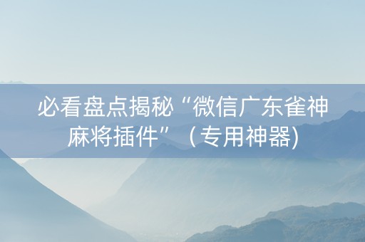 必看盘点揭秘“微信广东雀神麻将插件”（专用神器)