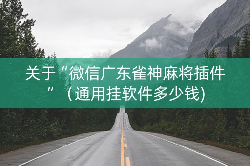 关于“微信广东雀神麻将插件”（通用挂软件多少钱)