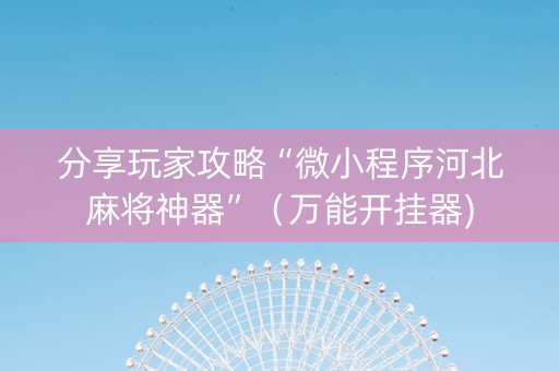 分享玩家攻略“微小程序河北麻将神器”（万能开挂器)
