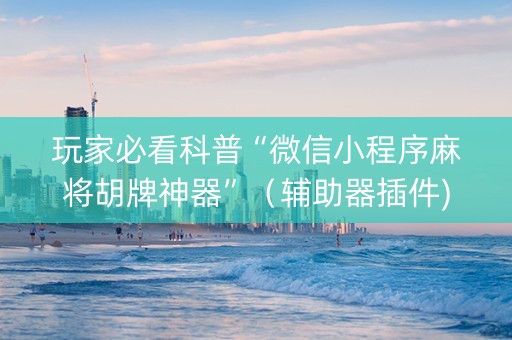 玩家必看科普“微信小程序麻将胡牌神器”（辅助器插件)