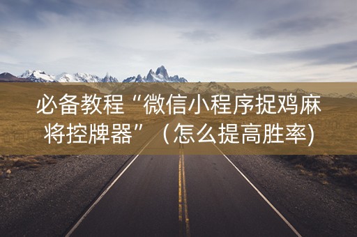 必备教程“微信小程序捉鸡麻将控牌器”（怎么提高胜率)