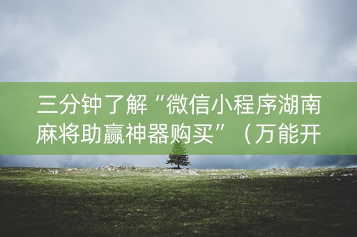 三分钟了解“微信小程序湖南麻将助赢神器购买”（万能开挂器)