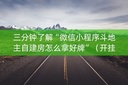 三分钟了解“微信小程序斗地主自建房怎么拿好牌”（开挂辅助器脚本)