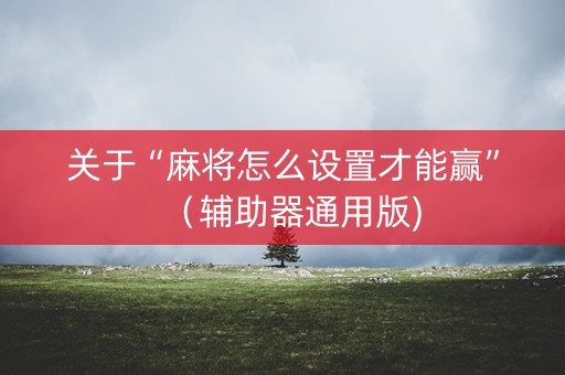关于“麻将怎么设置才能赢”（辅助器通用版)