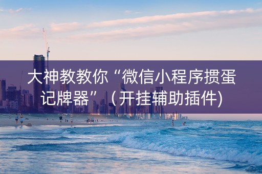 大神教教你“微信小程序掼蛋记牌器”（开挂辅助插件)