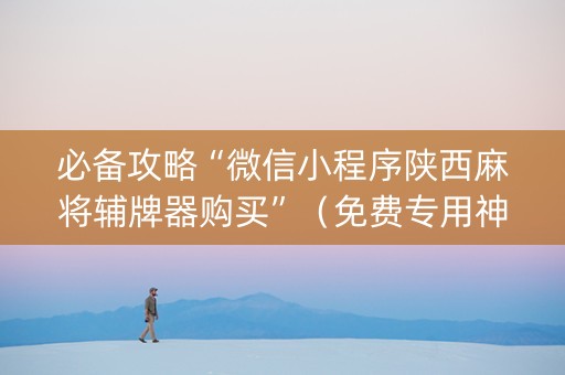 必备攻略“微信小程序陕西麻将辅牌器购买”（免费专用神器)