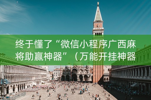 终于懂了“微信小程序广西麻将助赢神器”（万能开挂神器)