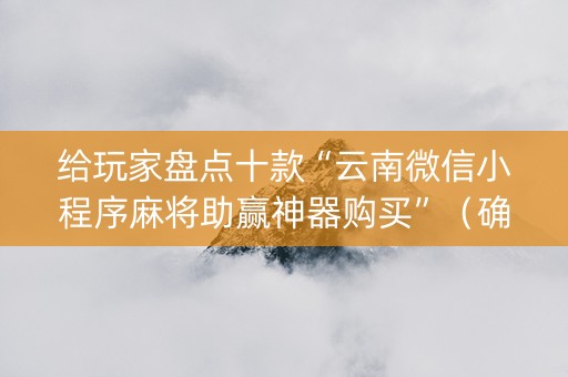 给玩家盘点十款“云南微信小程序麻将助赢神器购买”（确实有插件吗)