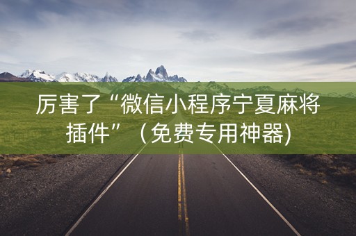 厉害了“微信小程序宁夏麻将插件”（免费专用神器)