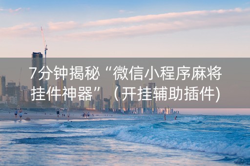 7分钟揭秘“微信小程序麻将挂件神器”（开挂辅助插件)