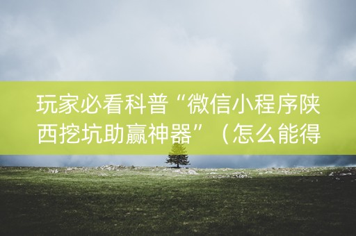 玩家必看科普“微信小程序陕西挖坑助赢神器”（怎么能得到好牌)